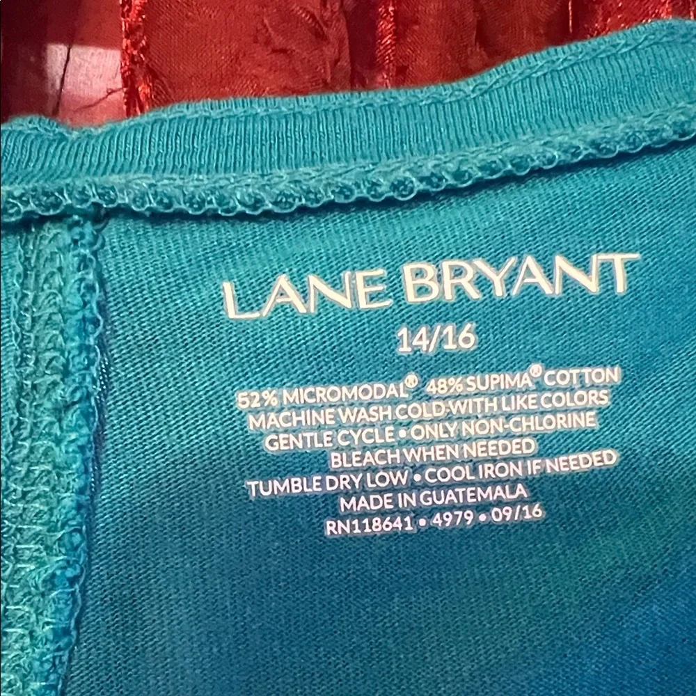 Lane Bryant Vibrant Blue Long Sleeve Tee - Picture 2 of 3